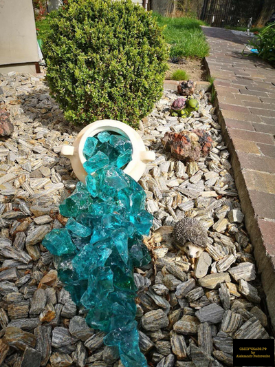 эрклез зелено-голубой декоративный хрусталь