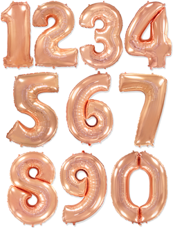 Цифра 102 см с гелием Розовое золото