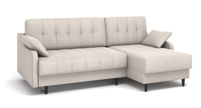 ДВУСПАЛЬНЫЙ РАСКЛАДНОЙ ПРУЖИННЫЙ ДИВАН-КРОВАТЬ ЖЕНЕВА С НОЖКАМИ, УГЛОВОЙ, СО СПАЛЬНЫМ МЕСТОМ И МЕХАНИЗМОМ ПАНТОГРАФ, С ПОДУШКАМИ