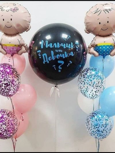 Сет воздушных шаров "Кто будет?" для Гендер Пати в Ростове-на-Дону.