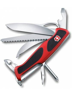 0.9683.MC Нож перочинный Victorinox RangerGrip 58 Hunter  130мм 13 функций красно-чёрный