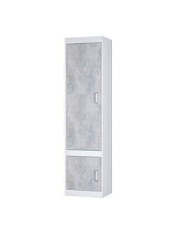 Шкаф Паскаль 1-дверный для белья белый/цемент светлый (BTS)