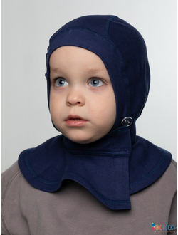 Шапка-шлем 24301-01 95%хлопок 5%лайкра, темно-синий 42-44