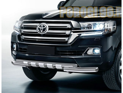 Защита переднего бампера d76+d57 "Клыки"  Toyota Land Cruiser 200 (2015 - ...)