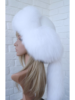 Ушанка "Северное сияние" цвет белый + белый