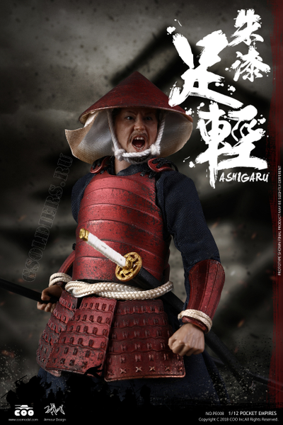 Асигару с яри - Коллекционная фигурка 1/12 PALM EMPIRES - RED ARMOR ASHIGARU (PE008) - COOMODEL