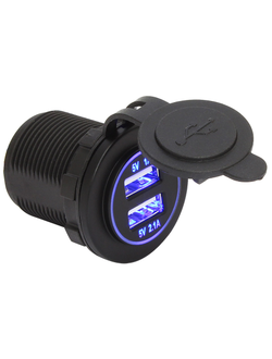 Гнездо питания с USB-разъемами, 3,1 А, подсветка