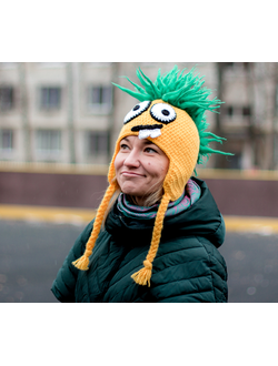 Шапка вязаная Смайл Ирокез