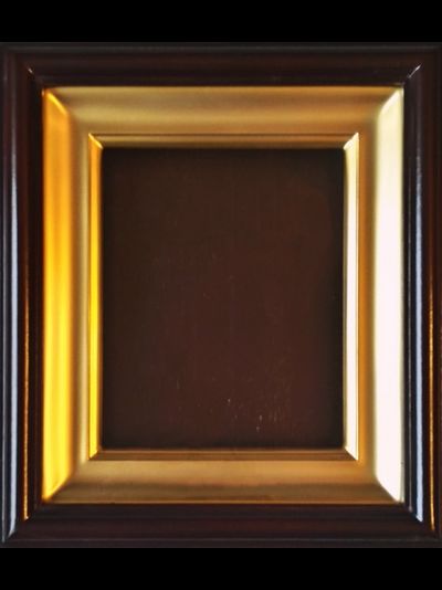 Киот деревянный с рамой "под золото" для иконы формата 13х16см.