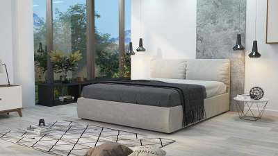 Кровать  двуспальная, MyCloud Ибица с подъемным механизмом, бельевым ящиком, мягкое изголовье, съемные подушки