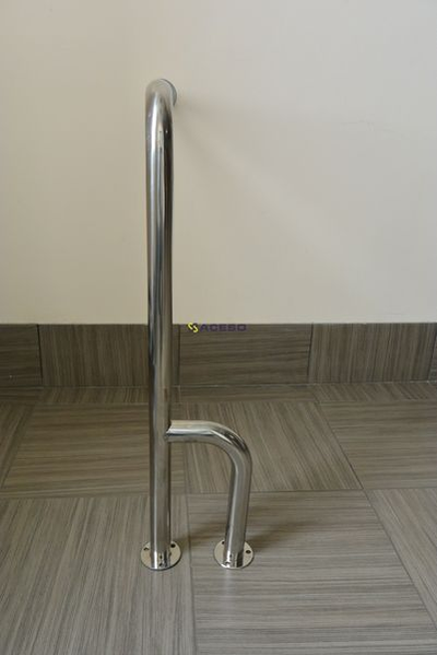 Поручень стационарный Г-образный, нержавеющая  полированная  сталь 850 x 750   Левое или правое