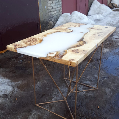 стол-река, карагач, слэб, стол из слэба, стол из спила, стол с рекой, стол из эпоксидной смолы, спил