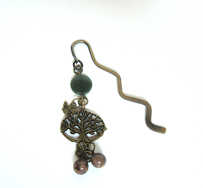 Закладка "Летняя" с орехом тагуа и океанической яшмой, коллекция "Мимолетности"