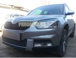 Защита радиатора Skoda Yeti Outdoor 2014- black нижняя