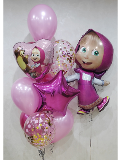 Набор шаров с гелием "Маша поздравляет с Днем Рождения"