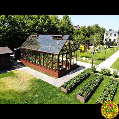 Теплица из стекла и алюминия в классическом стиле АЛЬБИОН 3500 х 7000 мм