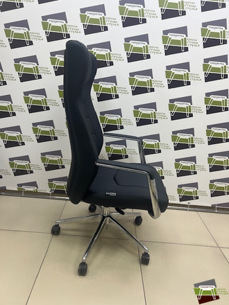 Кресло EPIK A-112-G L114 (кожа черная)