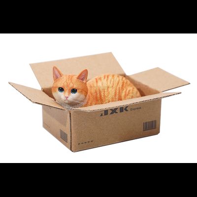 Котик в коробке (рыжий) - Коллекционная ФИГУРКА 1/6 scale The Cat In The Delivery Box 2.0 (JS2302A) - JXK