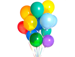 12 разноцветных воздушных шаров
