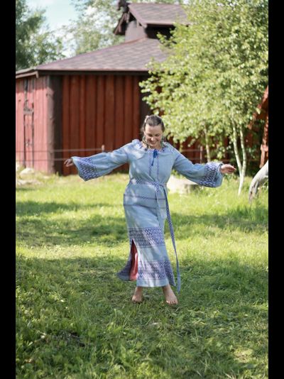 Платье славянское "Волшебница" ручное ткачество