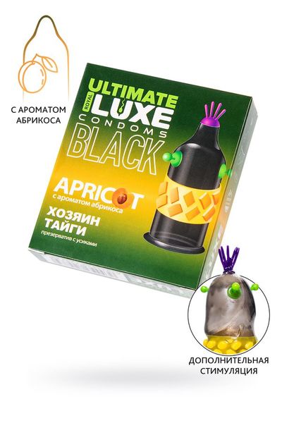 745/1 Презервативы Luxe, black ultimate, «Хозяин тайги», абрикос, 18 см, 5,2 см, 1 шт.