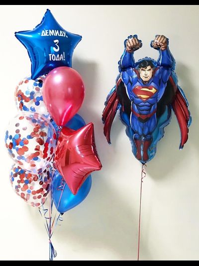 Шарики для мальчика Супермен на assorti123.ru