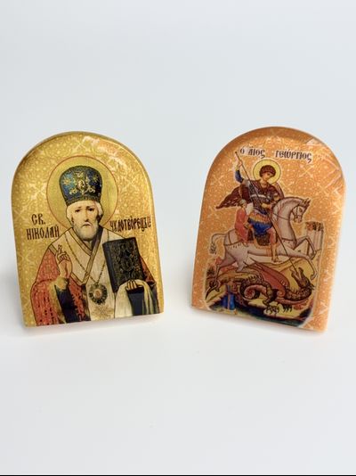 Икона из камня селенит. Разные лики