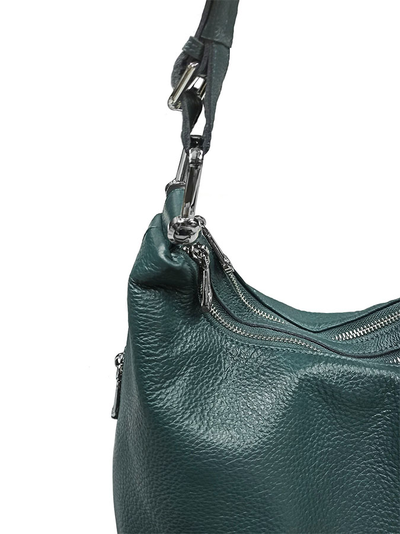 (АРТИКУЛ: 9812/1/82) СУМКА МЕШОК ЖЕНСКАЯ, СРЕДНЕГО РАЗМЕРА, НАТУРАЛЬНАЯ КОЖА, ТЕМНО-ЗЕЛЕНАЯ, ДВА ОТДЕЛЕНИЯ, РУЧКА И РЕМЕНЬ ЧЕРЕЗ ПЛЕЧО
