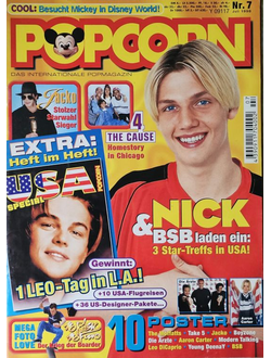 Popcorn Magazine Issue July 1998 Nick Carter, Backstreet Boys, Leonardo DiCaprio, Die Arzte, Michael