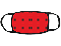 Тканевая красная защитная маска на лицо в черный горох