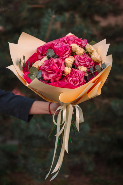 Букет с розами кантри блюз