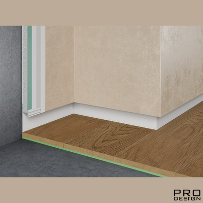Теневой плинтус скрытого монтажа Pro Design 380 Грунт под покраску