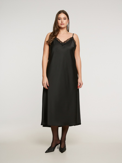 Платье-комбинация с кружевом