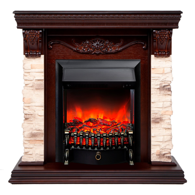 Patricia WT/NT с электроочагом Fobos Lux Black/Brass