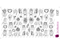 Слайдер дизайн 1137 - Рисунки девушки цветы ч/б