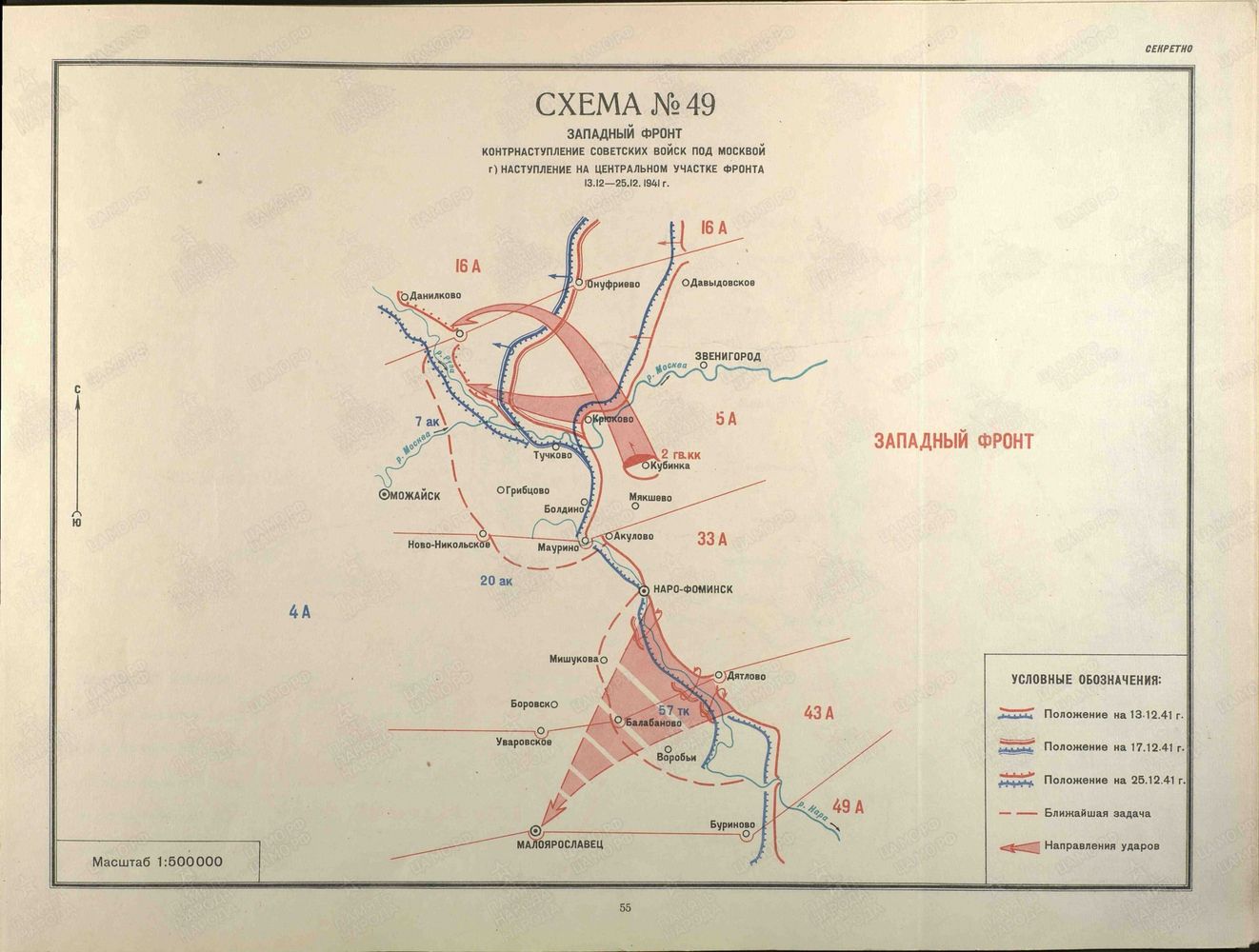 Карта контрнаступления под москвой 1941 1942