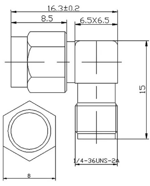 Переходник угловой SMA-J/RP-SMA для коаксиального кабельного разъема