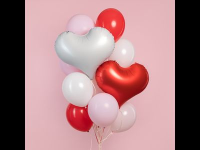 Шар (24''/61 см) Сердце, Люкс, Белый, Сатин