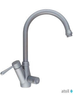 Кран комбинированный (хол/гор + питьевая) atoll NKD0412ST-L (мат.никель)