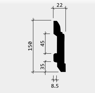Плинтус 1.53.102 - 150*22*2000мм