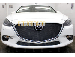 Защита радиатора Mazda 3 2016-2019 black верх (без рамки) PREMIUM