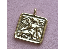 Подвес монета квадрат зол 14х17мм