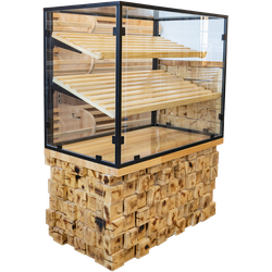 Витрина для кондитерской с каркасом из дерева и металла