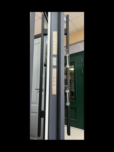 VENMAR (ВЕНМАР). СТАЛЬ 2 мм. ТЕРМО КРОНА ST 120/165 мм. ТЕРМОРАЗРЫВ/ МУАР Ral 7024 (СЕРЫЙ)/ СОФТ БЕЛЫЙ СНЕГ