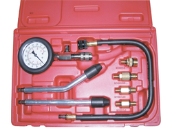 Компрессометр бензиновый, набор с гибкой, 2-мя жесткими насадками и переходниками LICOTA ATP-2075