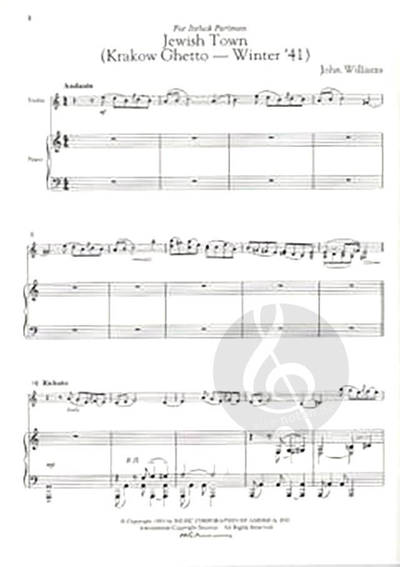 John Williams 3 Pieces from Schindler's List for Violin & Piano