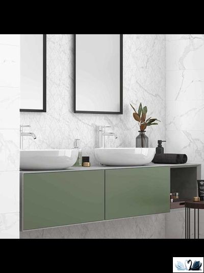 Плитка настенная Creto Purity Lace белый 25х40 см, матовая под мрамор с легким рельефом