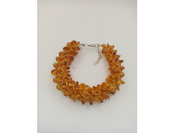 Браслет "Жгут" из медового янтаря