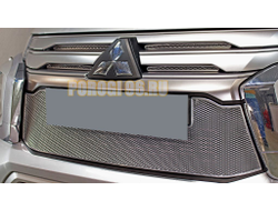 Защита радиатора Mitsubishi Pajero Sport 2021- chrome низ PREMIUM