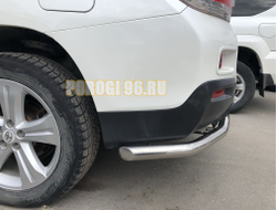 Защита заднего бампера угловая большая d60 для Toyota Highlander (2010-2014)